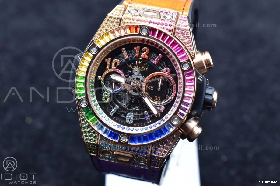 ZF A Edition Strap RG Rainbow Unico 517 Best Gummy Big EasyMatch on Bang 45mm King 1:1 Rainbow 1004